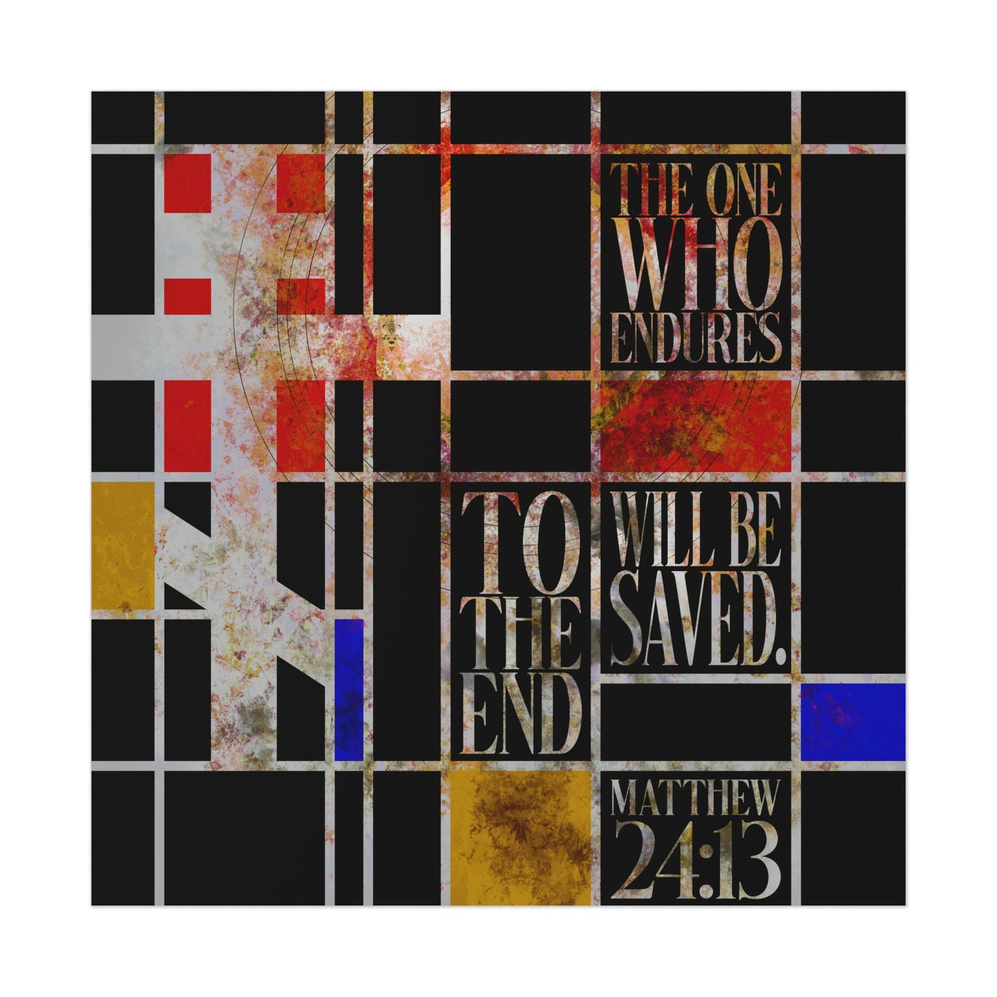 The One Who Endures - Mondrian Design No. 1 | Orthodox Christian Art Poster