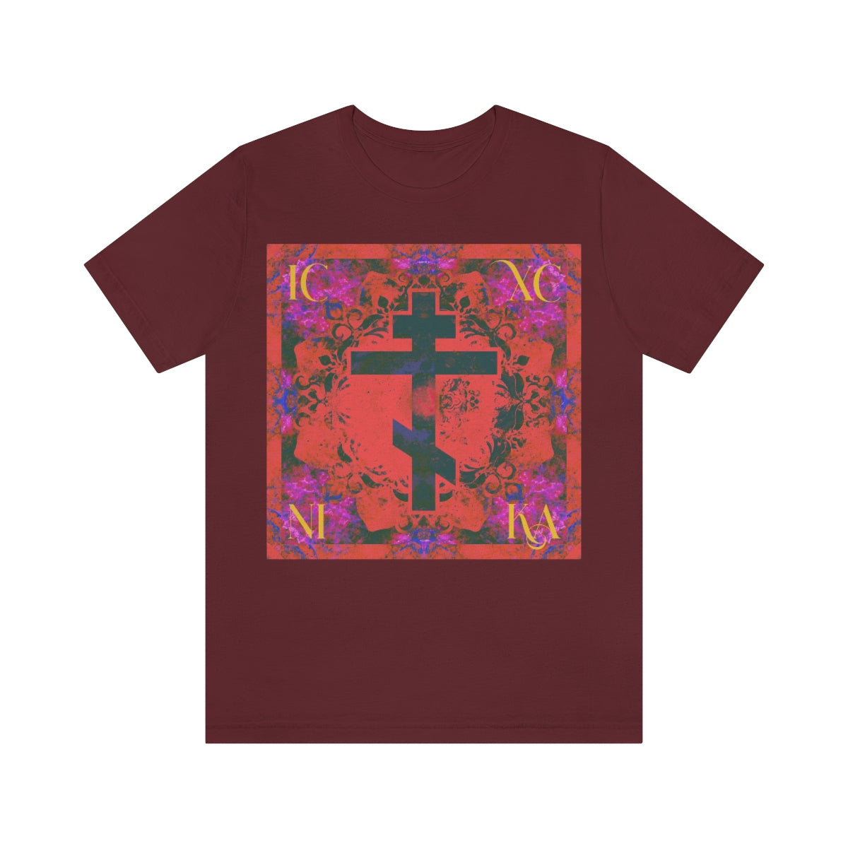 Art Cross: Ætheric Rose Window Cross Design No. 25 | Orthodox Christian T-Shirt
