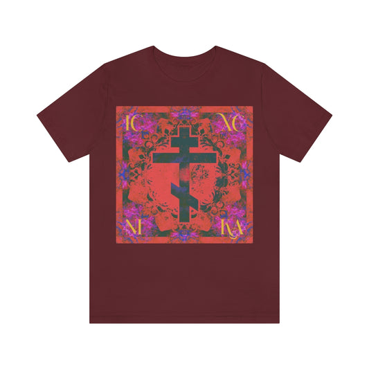 Art Cross: Ætheric Rose Window Cross Design No. 25 | Orthodox Christian T-Shirt