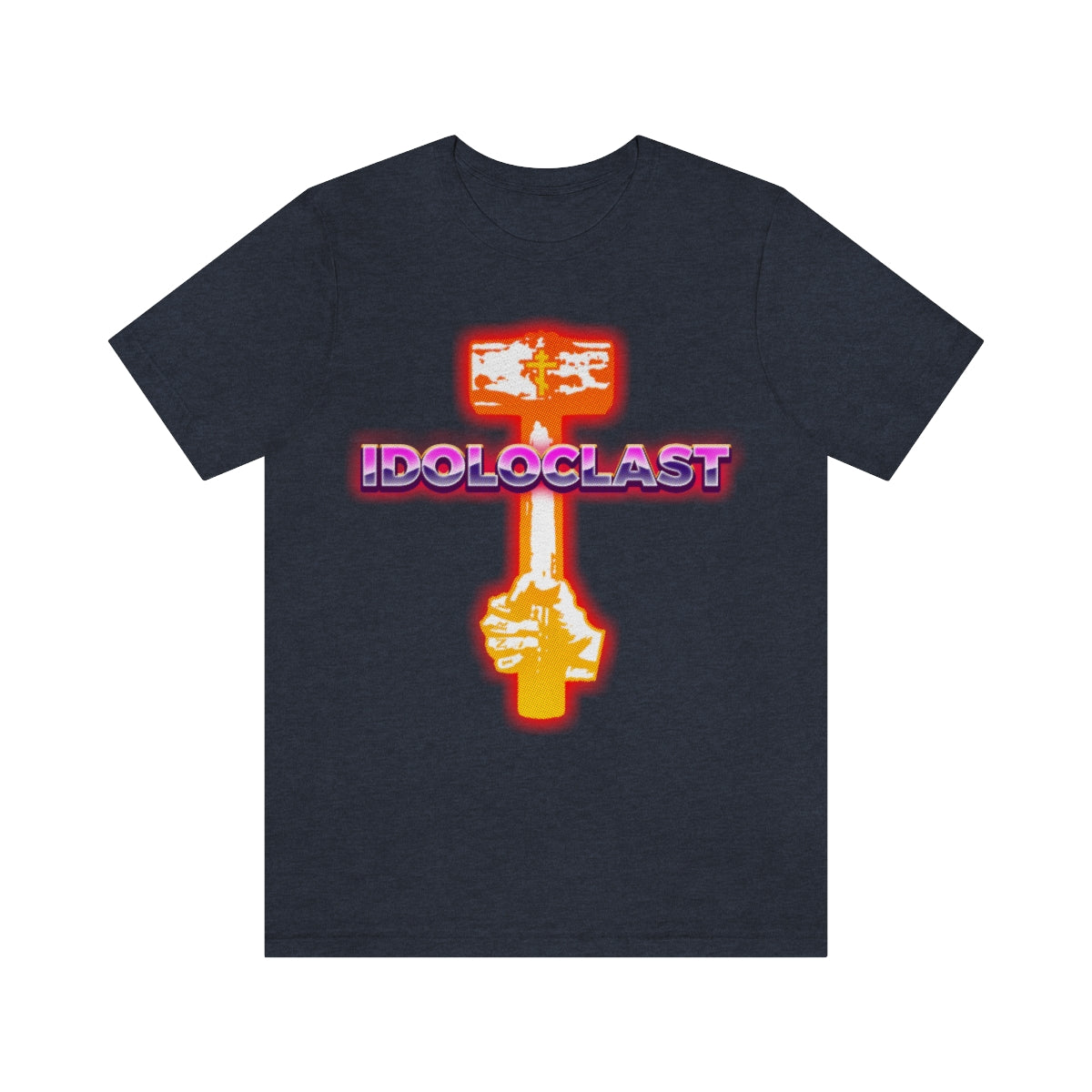 Idoloclast Idol-Smasher Glowing Sledge Hammer Design | 80s Synthwave Style | Orthodox Christian T-Shirt