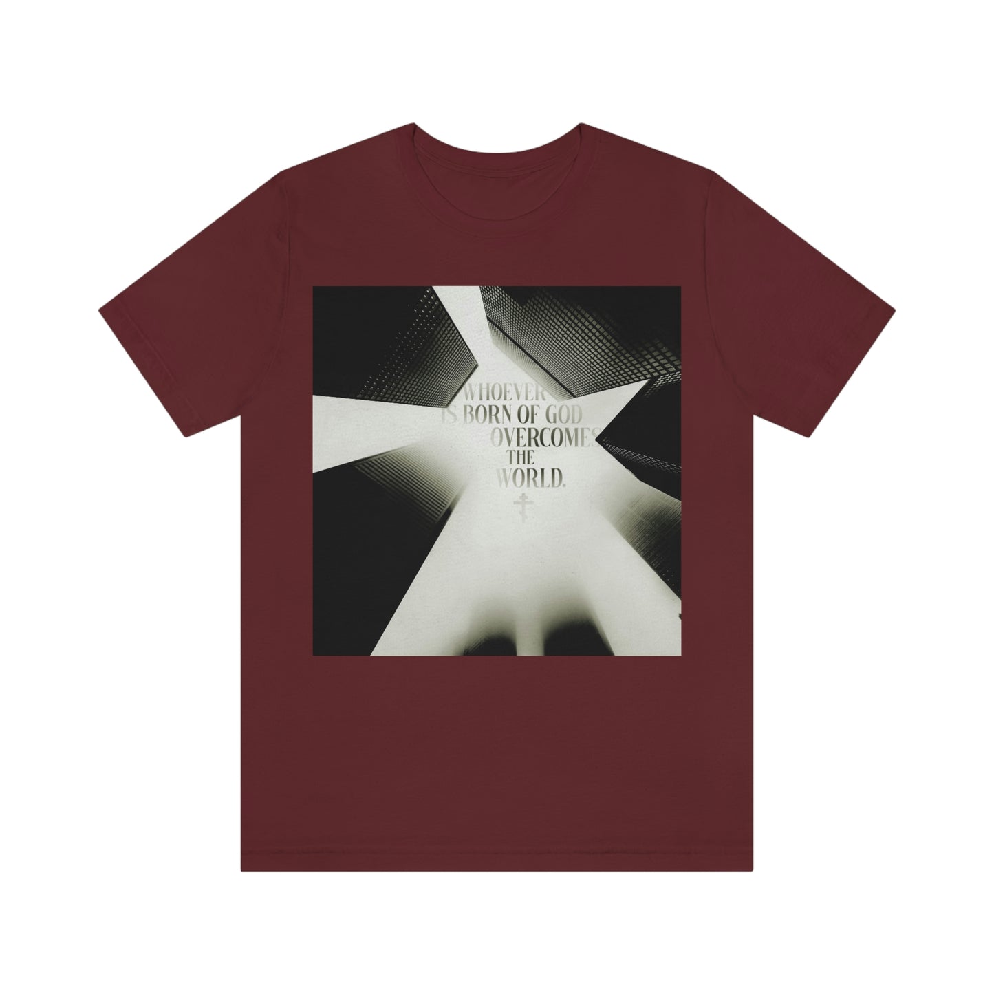 Whosoever is Born of God Overcomes the World (1 John 5:1:-4) | Modern Cityscape Aesthetic | Orthodox Christian T-Shirt
