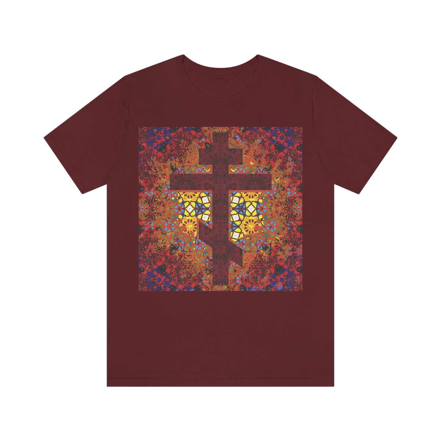 Stained Glass Cross Design No. 1 | Orthodox Christian T-Shirt
