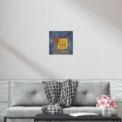 A gray sofa with a plaid blanket, pink flowers, and the "Quality of Your Life Depends on What You Make Non-Negotiable" Orthodox Christian art poster creates a modern living room where comfort meets motivation.
