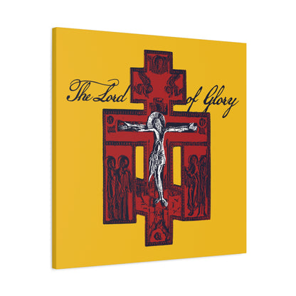 The Lord of Glory | Russian Golgotha Crucifix IconoGraphic (Gold BG) | 1 Corinthians 2:8 | Orthodox Christian Canvas Art