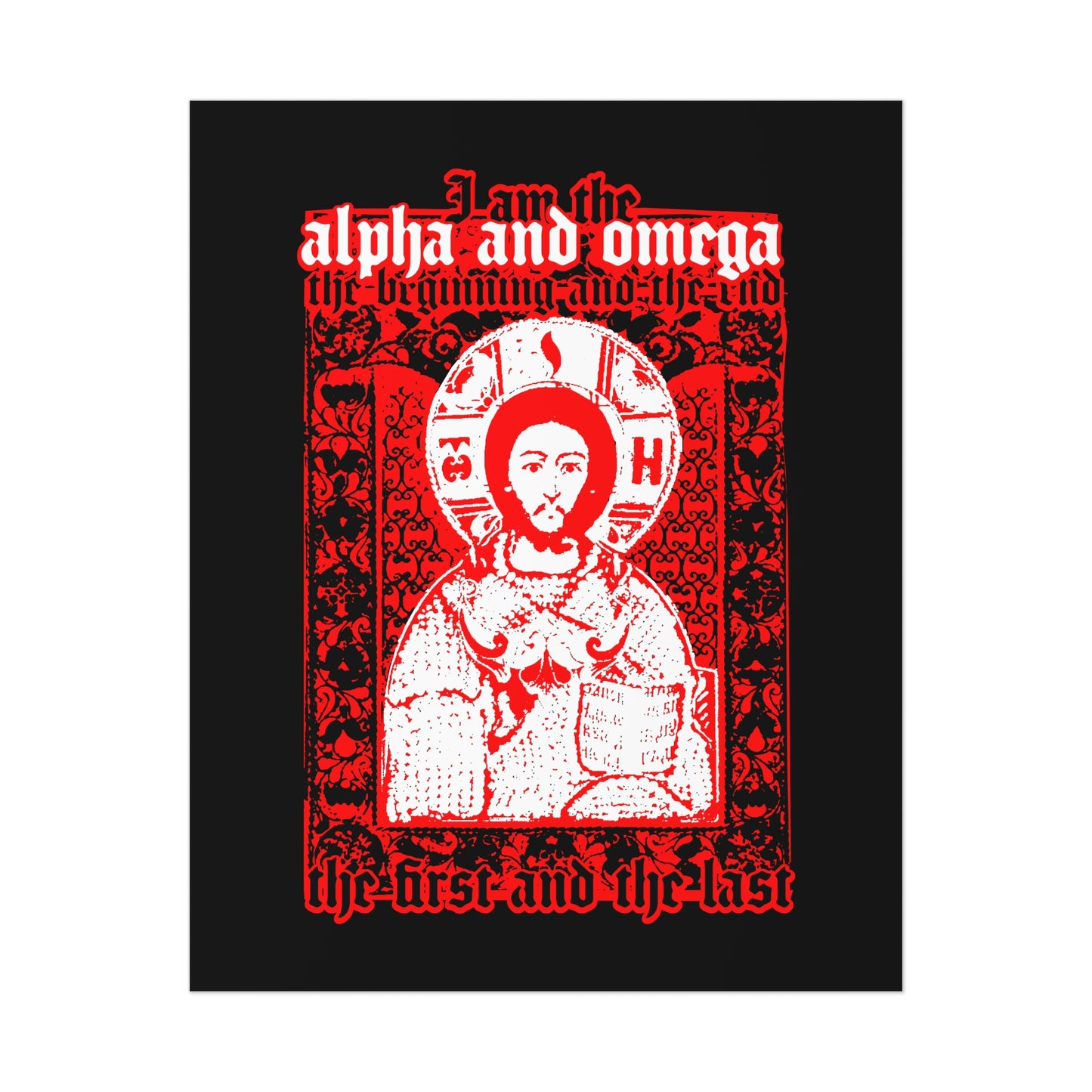 Christ Pantocrator IconoGraphik No. 2 (Alpha and Omega) | Orthodox Christian Art Poster