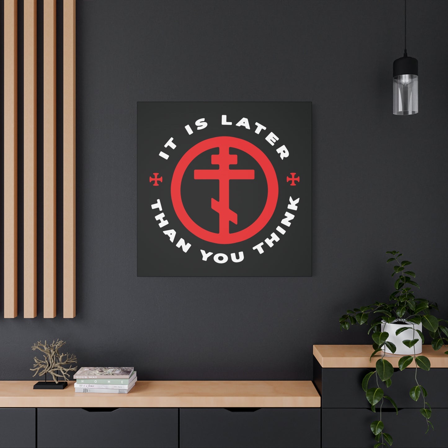 It Is Later Than You Think | Fr Seraphim Rose | American Saint | Memento Mori | Apocalypse | Orthodox Cross in Circle | Christian Wall Art