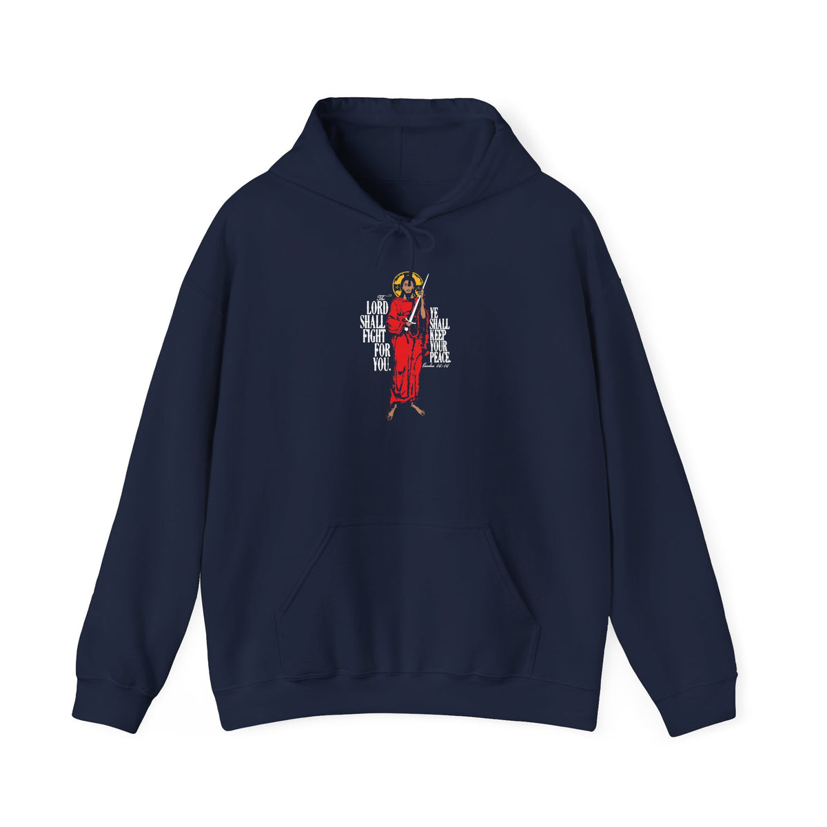 The Lord Shall Fight For You (Exodus 14:14) | Jesus Christ with Sword IconoGraphic | Orthodox Christian Hoodie
