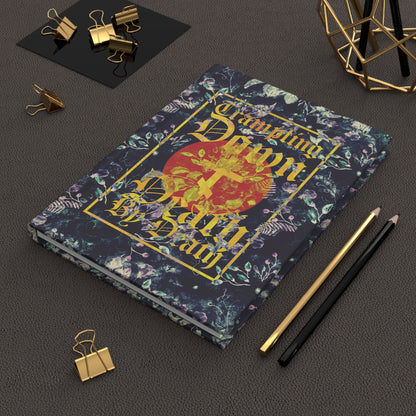 Trampling Down Death By Death | Paschal Floral Design with Gothic Script and Three-Bar Cross | Orthodox Christian Hardcover Journal