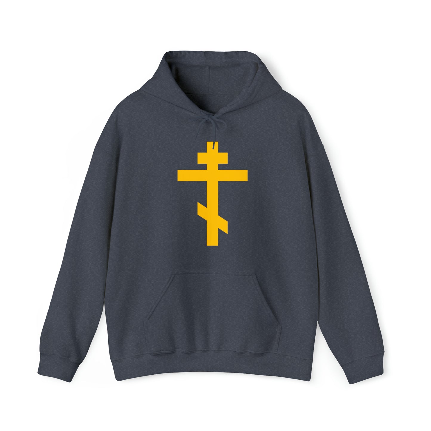Simple Orthodox Cross (Yellow) No. 1 | Orthodox Christian Hoodie / Hooded Sweatshirt