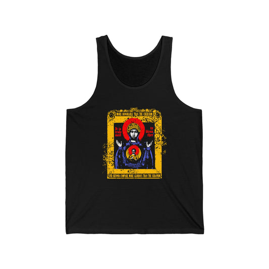 It is Truly Meet To Bless Thee Iconographic | Axion Estin Hymn to the Mother of God Theotokos | Orthodox Christian Jersey Tank Top