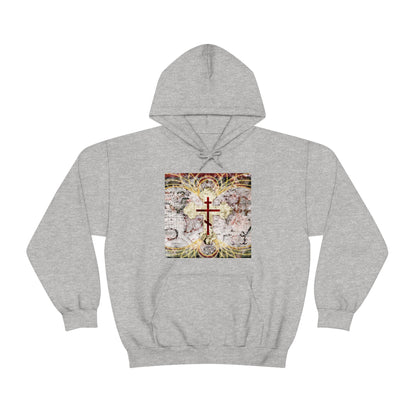 Art Cross: Magnetic Lines No. 1 | Orthodox Christian Hoodie / Hooded Sweatshirt