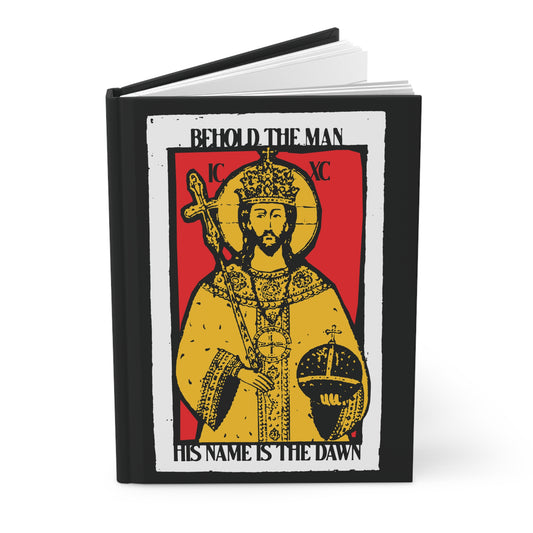 Behold the Man His Name is the Dawn (Zechariah 6:12 LXX) | Messianic | Red & Yellow Christ Icono-Graphic | Orthodox Christian Hardcover Journal