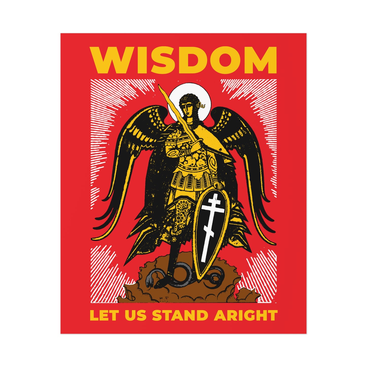 Wisdom: Let Us Stand Aright (Archangel Michael) No.1 | Orthodox Christian Art Poster