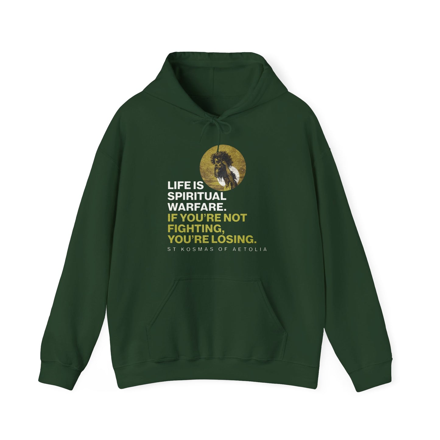 Life is Spiritual Warfare | St Kosmas of Aetolia | Gustave Dore | David & Goliath | Unseen Warfare | Orthodox Christian Hoodie