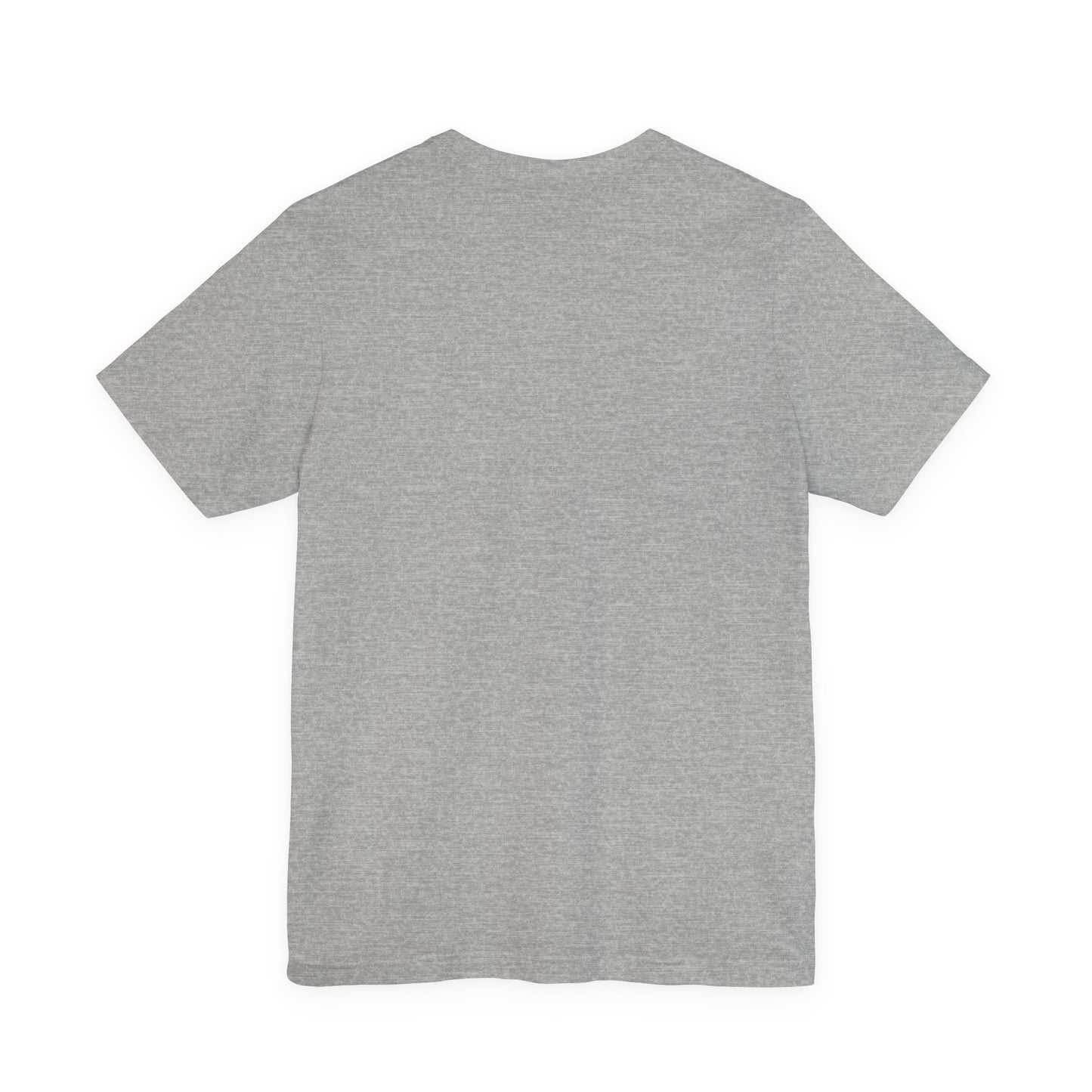 The Those Who Mourn Over Their Sins | St George Slaying Dragon IconoGraphic | St John Climacus | Orthodox Christian Lightweight Cotton Unisex Tee is displayed laid flat, showcasing the plain heather gray back against a white background—its quiet simplicity echoing St John Climacus’s contemplations on mourning over one’s sins, where subtlety transforms into a profound testament to the soul’s inner depth.