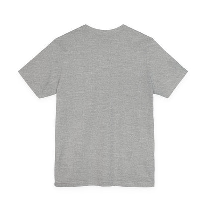 The Those Who Mourn Over Their Sins | St George Slaying Dragon IconoGraphic | St John Climacus | Orthodox Christian Lightweight Cotton Unisex Tee is displayed laid flat, showcasing the plain heather gray back against a white background—its quiet simplicity echoing St John Climacus’s contemplations on mourning over one’s sins, where subtlety transforms into a profound testament to the soul’s inner depth.