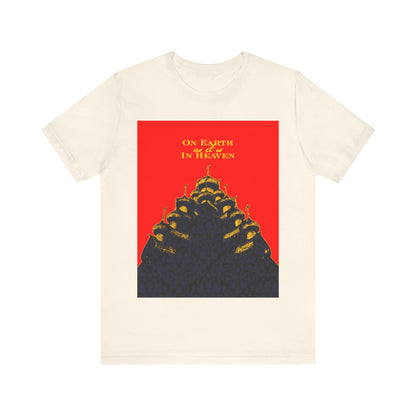 The Church: On Earth As It Is In Heaven | Lord's Prayer | Ancient Russian Wooden Church Design | Orthodox Christian Cotton T-Shirt