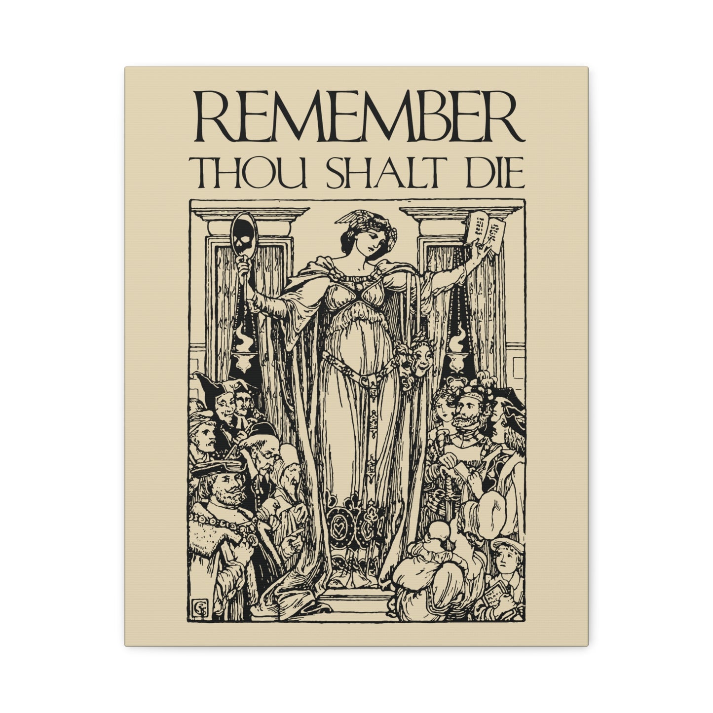 Remember You Will Die Shakespearean Design | Memento Mori | Classic Woodcut Illustration Aesthetic | Christian Wall Art