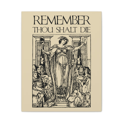 Remember You Will Die Shakespearean Design | Memento Mori | Classic Woodcut Illustration Aesthetic | Christian Wall Art