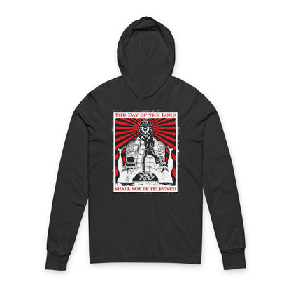 The Day of the Lord Shall Not Be Televised | Jesus Christ Enthroned Iconographic | Second Coming | Revelation | Orthodox Long Sleeve Hooded Shirt