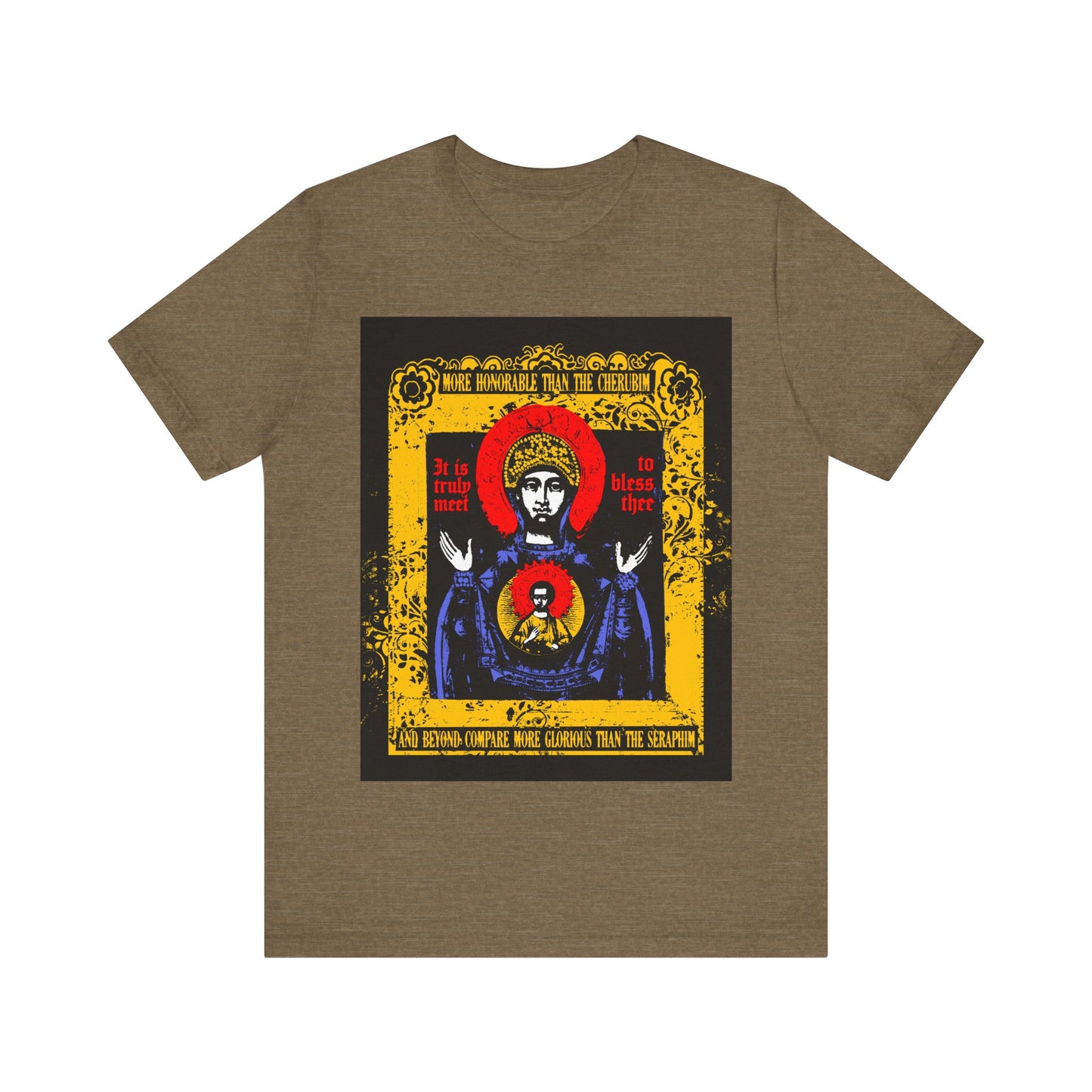 It is Truly Meet To Bless Thee Iconographic | Axion Estin Hymn to the Mother of God Theotokos | Orthodox Christian T-Shirt