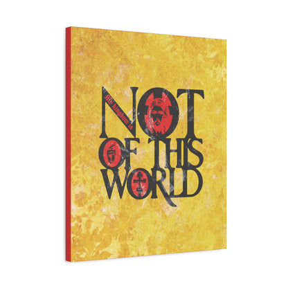 My Kingdom is Not of This World (John 18:36) | Bold Red, Yellow & Black Textured Design with Icon Motifs | Orthodox Christian Canvas Art