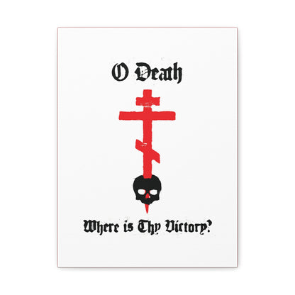 O Death Where is Thy Victory? 1 Cor 15:55 | Cross Stabbing Skull | Spraypaint Aesthetic | Orthodox Christian Canvas Art