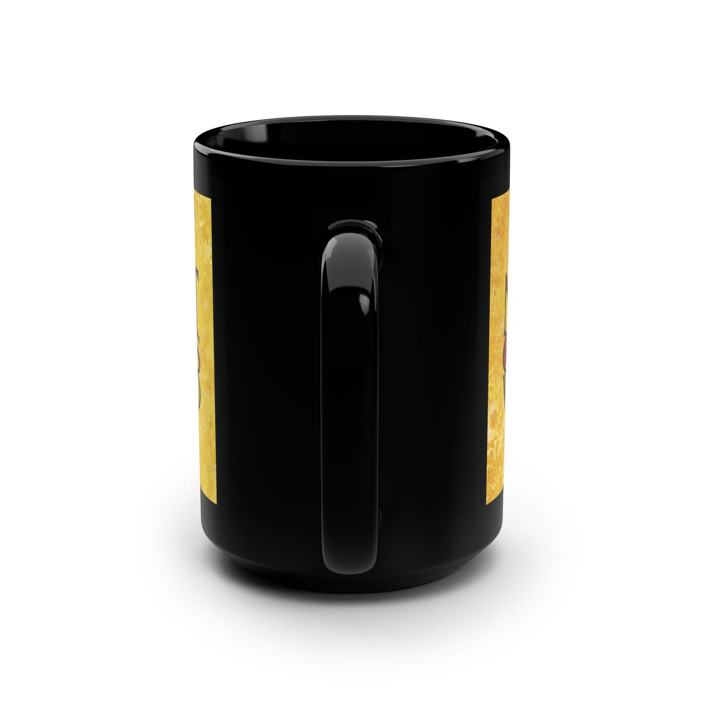 My Kingdom is Not of This World (John 18:36) | Bold Red, Yellow & Black Textured Design with Icon Motifs | Orthodox Christian Black Mug