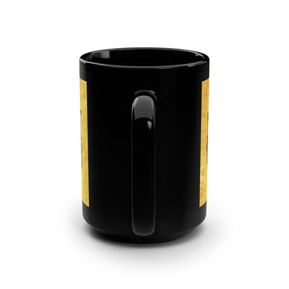 My Kingdom is Not of This World (John 18:36) | Bold Red, Yellow & Black Textured Design with Icon Motifs | Orthodox Christian Black Mug