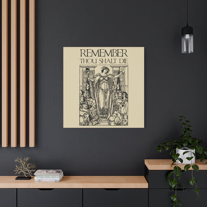Remember You Will Die Shakespearean Design | Memento Mori | Classic Woodcut Illustration Aesthetic | Christian Wall Art