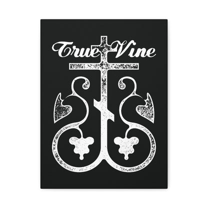 I Am the True Vine (John 15, Ezekiel 15) | Orthodox Cross with Grape Vine | Photocopy Effect | Orthodox Christian Canvas Wall Art