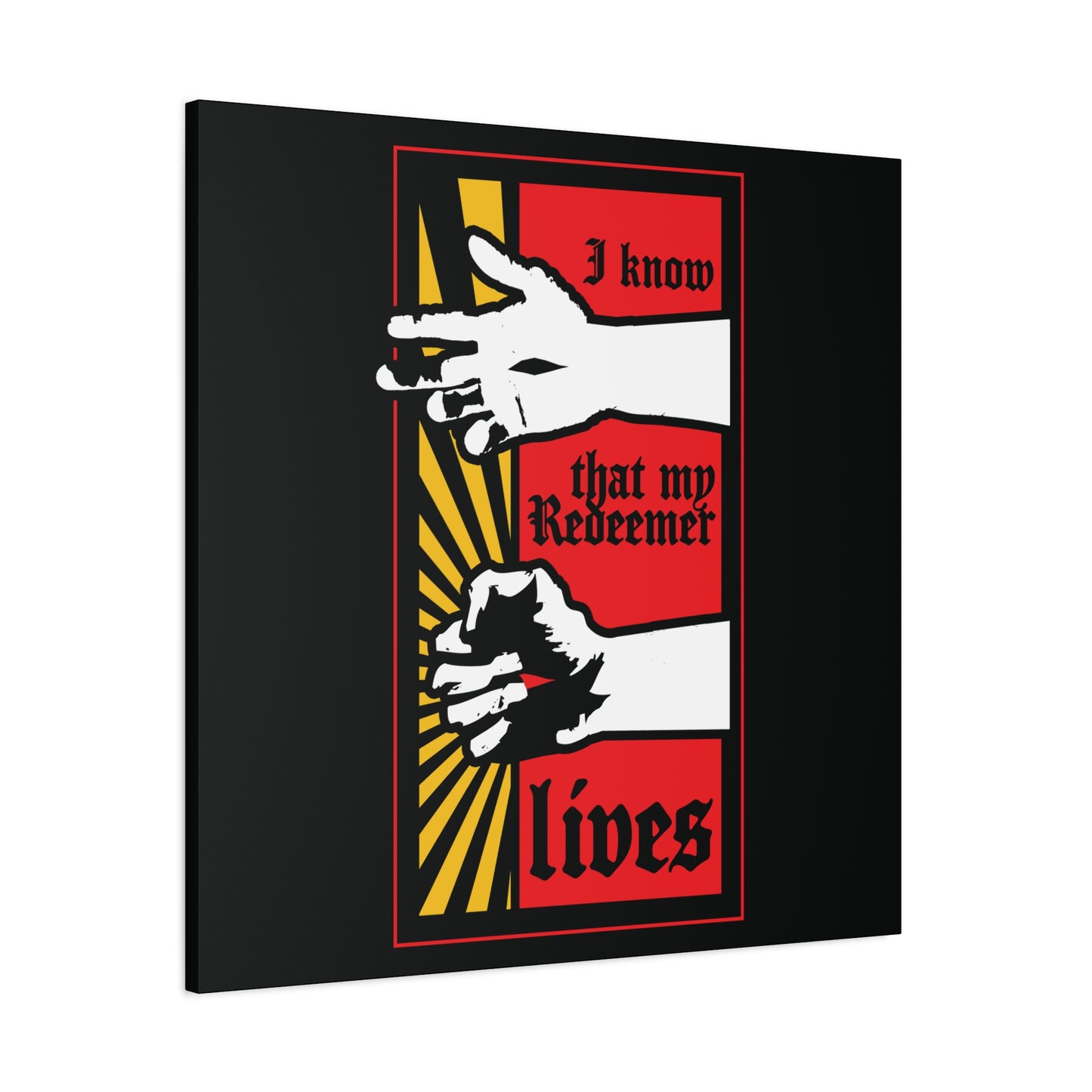 I Know That My Redeemer Lives (Job 19:25) | Comic Book Style Design | Resurrected Jesus Fist with Divine Power | Orthodox Christian Wall Art