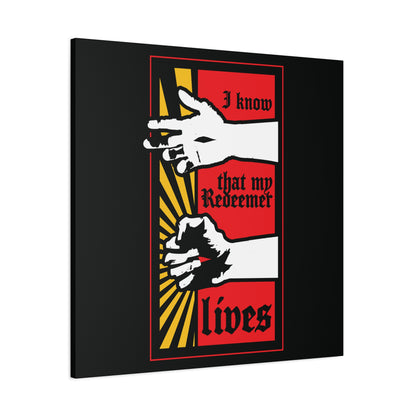 I Know That My Redeemer Lives (Job 19:25) | Comic Book Style Design | Resurrected Jesus Fist with Divine Power | Orthodox Christian Wall Art