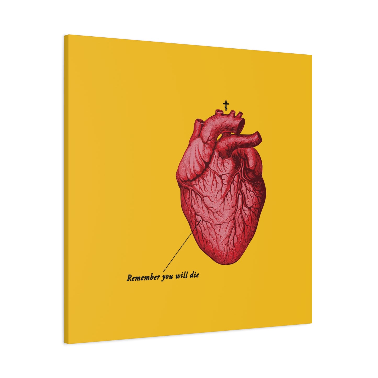 Remember You Will Die Retro Medical Textbook Heart Design | Orthodox Christian Canvas Art