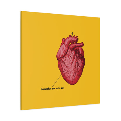 Remember You Will Die Retro Medical Textbook Heart Design | Orthodox Christian Canvas Art