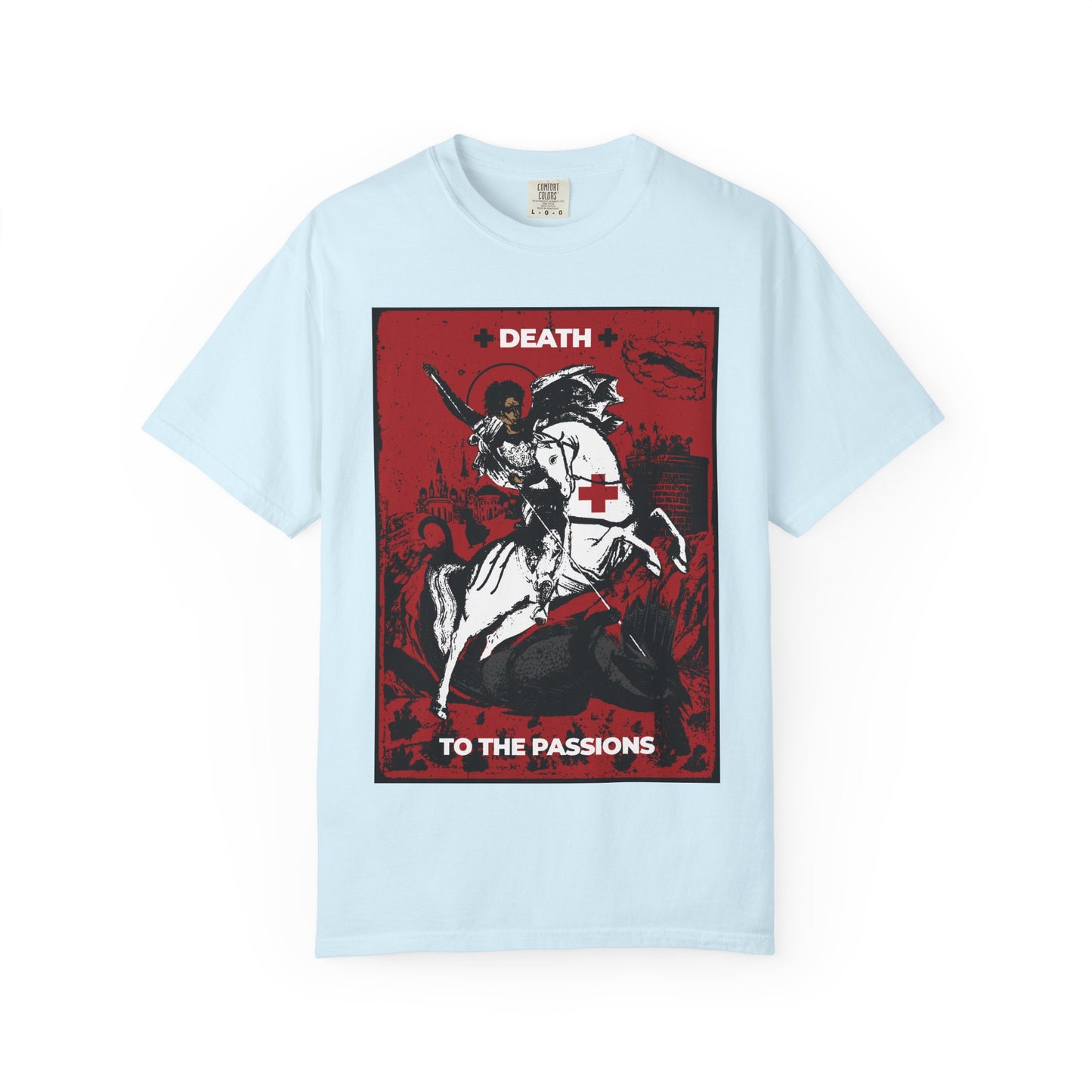 St George Slaying the Dragon | Death to the Passions | Unseen Warfare | Ascetic Orthodox Christianity | Heavyweight Cotton Unisex T-Shirt