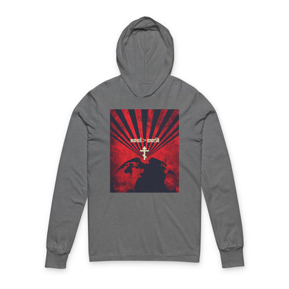 What Shall it Profit a Man | Matthew 16:26 | Soul Is Greater Than World | Red Earth White Cross | Orthodox Long Sleeve Hooded Shirt
