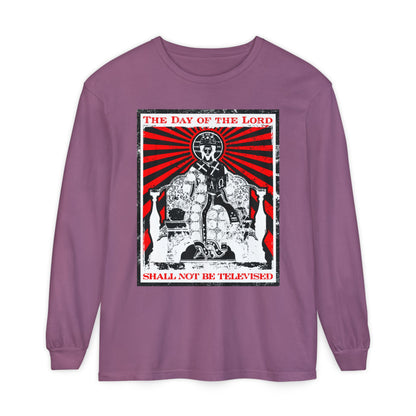 The Day of the Lord Shall Not Be Televised | Jesus Christ Enthroned Iconographic | Second Coming | Revelation | Orthodox Christian Long Sleeve Shirt
