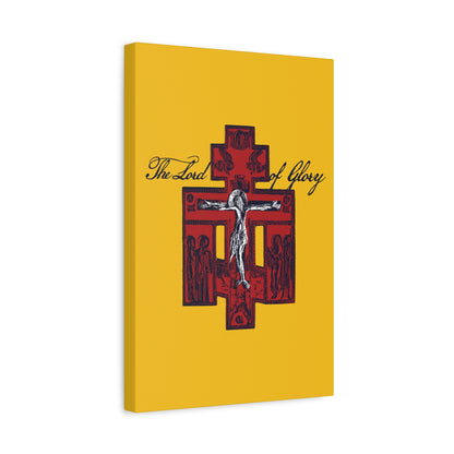 The Lord of Glory | Russian Golgotha Crucifix IconoGraphic (Gold BG) | 1 Corinthians 2:8 | Orthodox Christian Canvas Art
