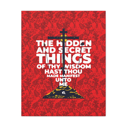 The Hidden and Secret Things of Thy Wisdom (Psalm 50/51) | Golgotha Cross | Skull of Adam | Orthodox Christian Canvas Art