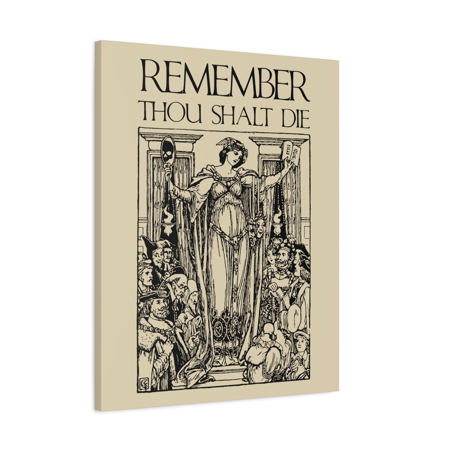 Remember You Will Die Shakespearean Design | Memento Mori | Classic Woodcut Illustration Aesthetic | Christian Wall Art