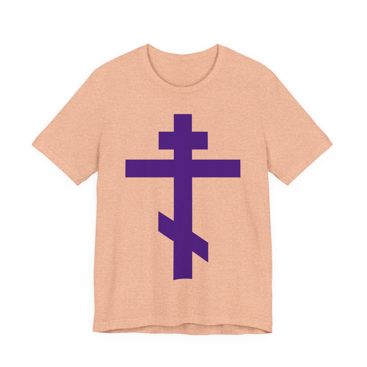 Purple Orthodox Tribar Cross | Preserve Thy People By Thy Cross, O Lord | Christ is King | Christian Unisex Cotton Tee