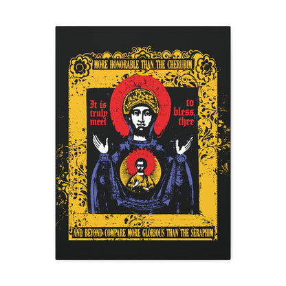 It is Truly Meet To Bless Thee Iconographic | Axion Estin Hymn to the Mother of God Theotokos | Orthodox Christian Canvas Art