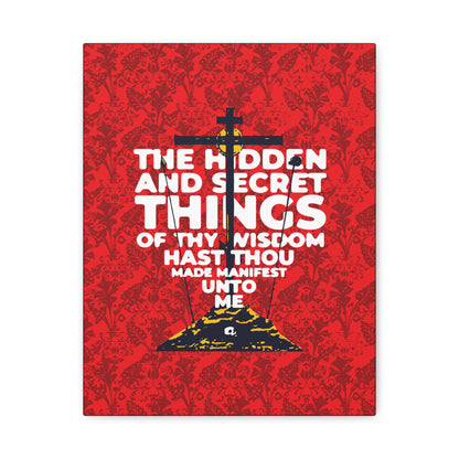 The Hidden and Secret Things of Thy Wisdom (Psalm 50/51) | Golgotha Cross | Skull of Adam | Orthodox Christian Canvas Art