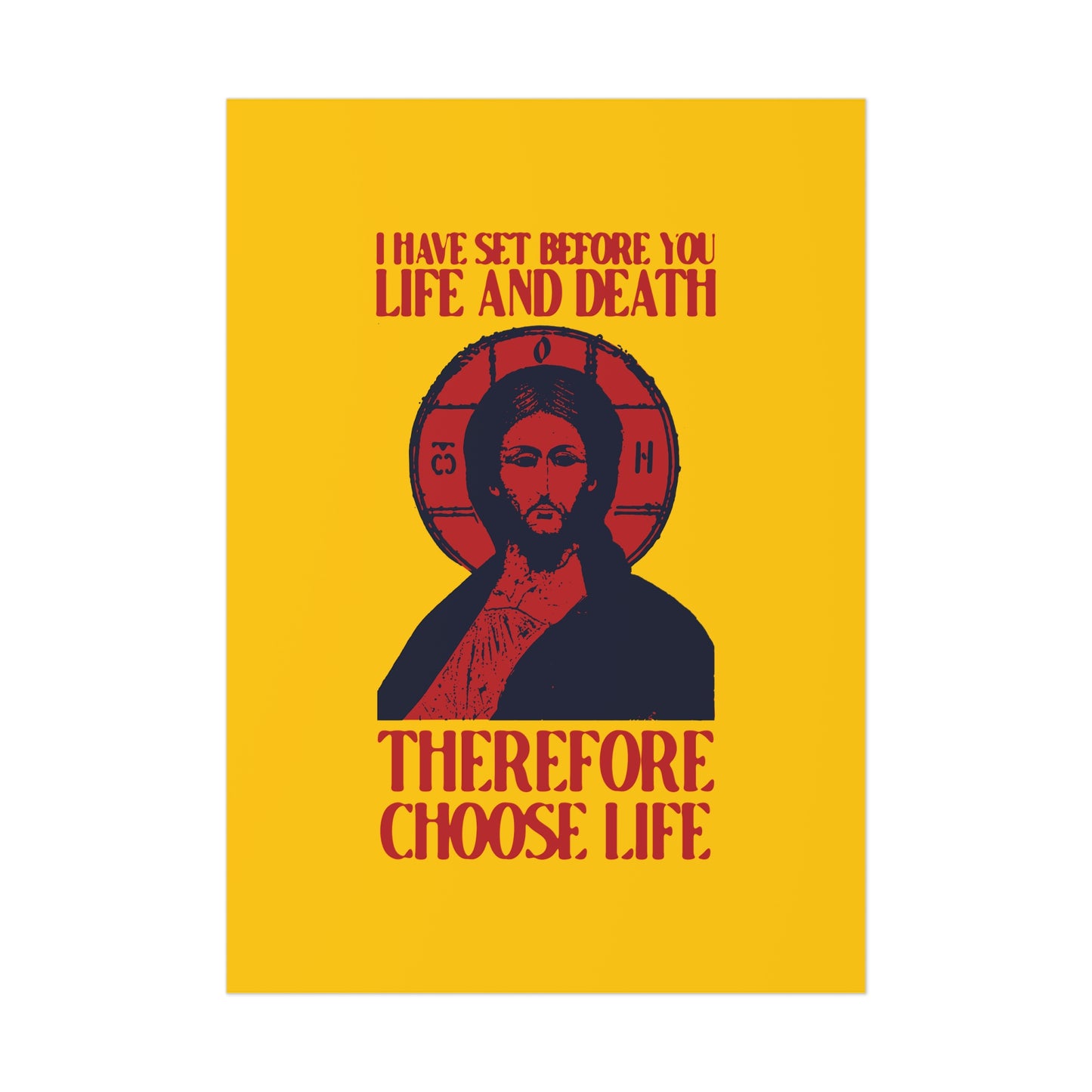 I Have Set Before You Life and Death (Deut. 30:11-20) Yellow Design No. 1 | Orthodox Christian Art Poster