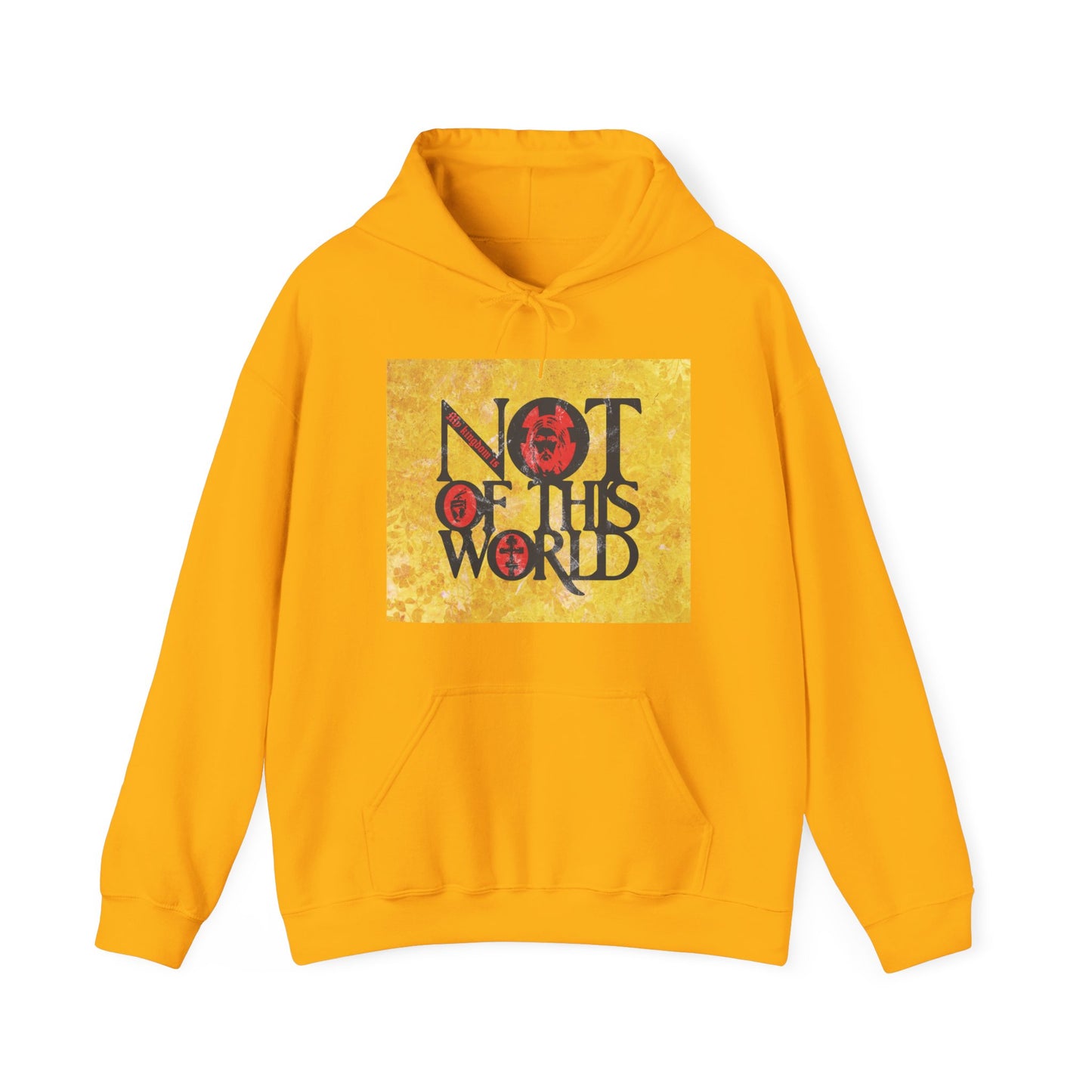 My Kingdom is Not of This World (John 18:36) | Bold Red, Yellow & Black Textured Design with Icon Motifs | Orthodox Christian Hoodie