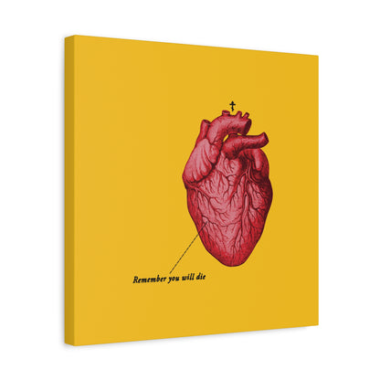 Remember You Will Die Retro Medical Textbook Heart Design | Orthodox Christian Canvas Art