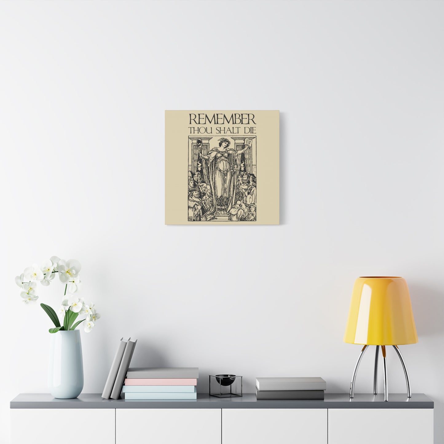 Remember You Will Die Shakespearean Design | Memento Mori | Classic Woodcut Illustration Aesthetic | Christian Wall Art