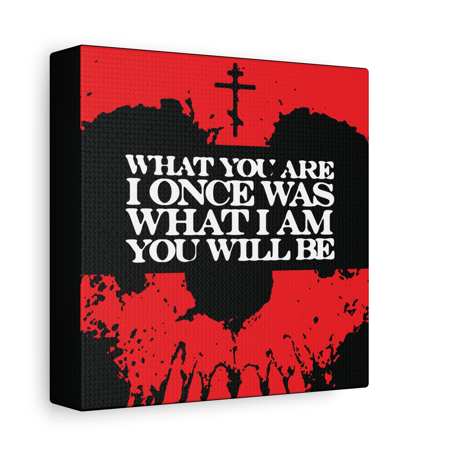 What You Are, I Once Was. What I Am, You Will Be | Memento Mori | Red Skull Remembrance of Death | Orthodox Christian Canvas Art