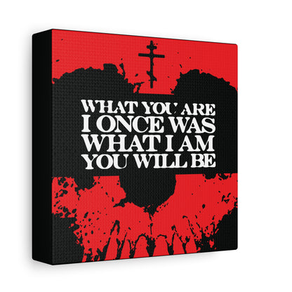 What You Are, I Once Was. What I Am, You Will Be | Memento Mori | Red Skull Remembrance of Death | Orthodox Christian Canvas Art